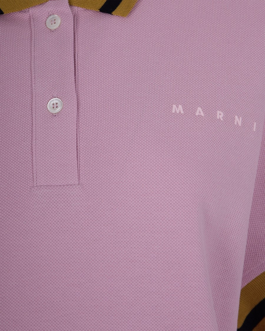 Marni Pink Polo Shirt With Colored Edges