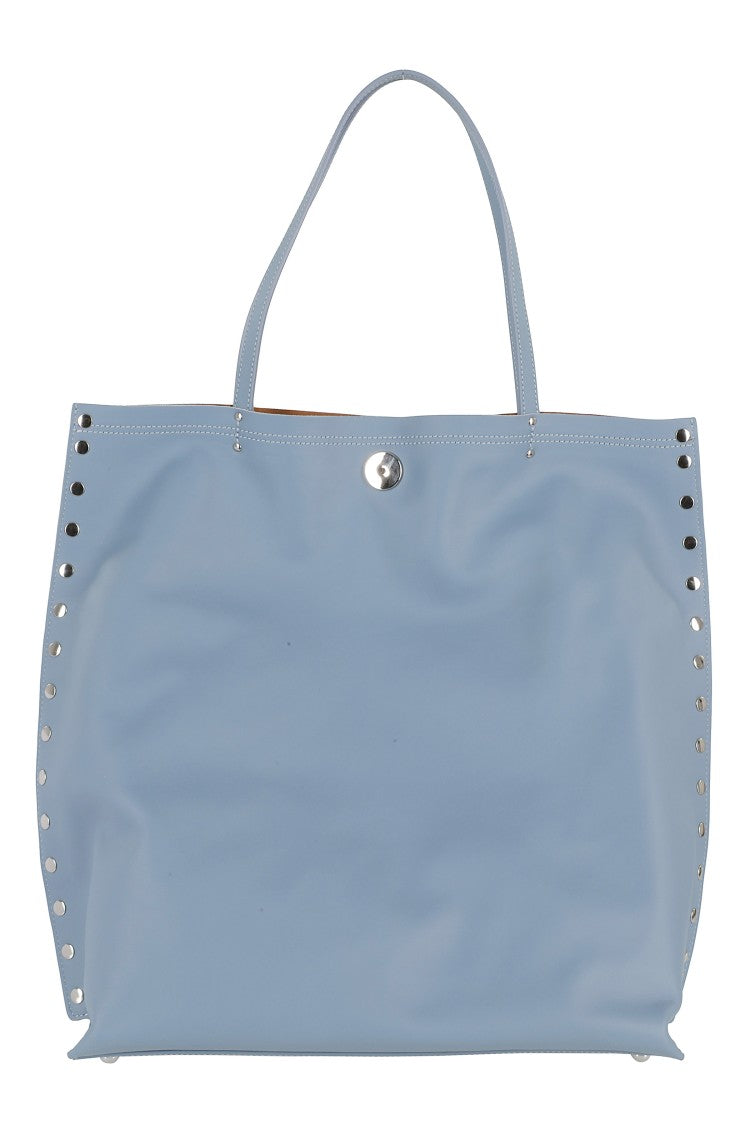 Zanellato Blue A Spasso Saeta Medium Swivel Leather Tote Bag