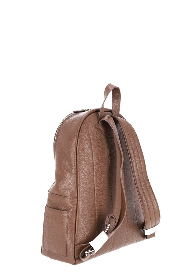 Orciani Pebbled Leather Handcrafted Urban Backpack