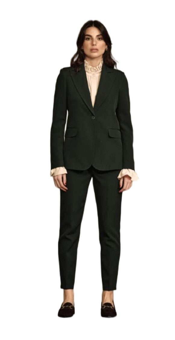 White Wise White Polyester Elastic Slim Fit Suit