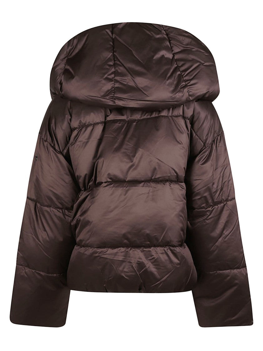 Michael Kors Asymmetrical Quilted High Collar Down Jacket