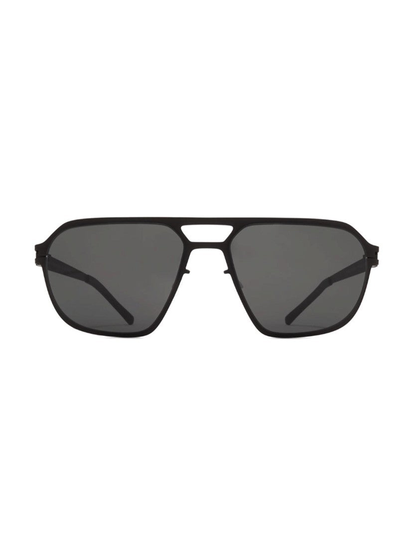 Mykita Angular Black Aluminum Sunglasses With Slim Temples