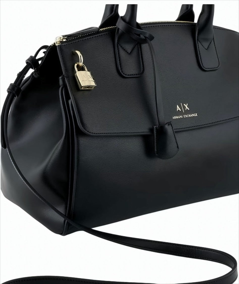 Armani Exchange Structured Shoulder Bag With Gold-Tone Hardware