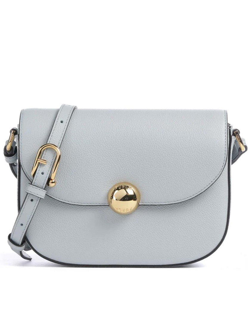 Furla Moonlight S Crossbody Textured Blue Leather Bag