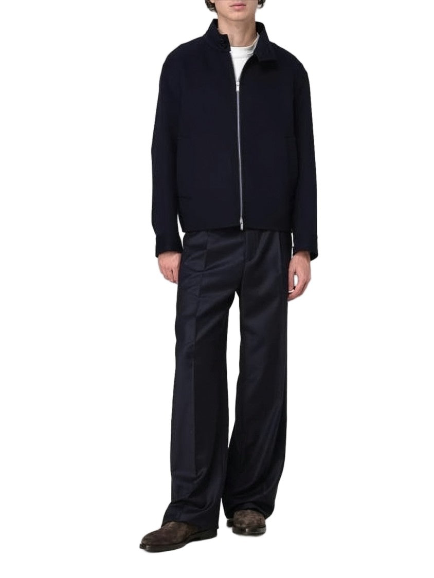 Lardini High Collar Black Wool Jacket