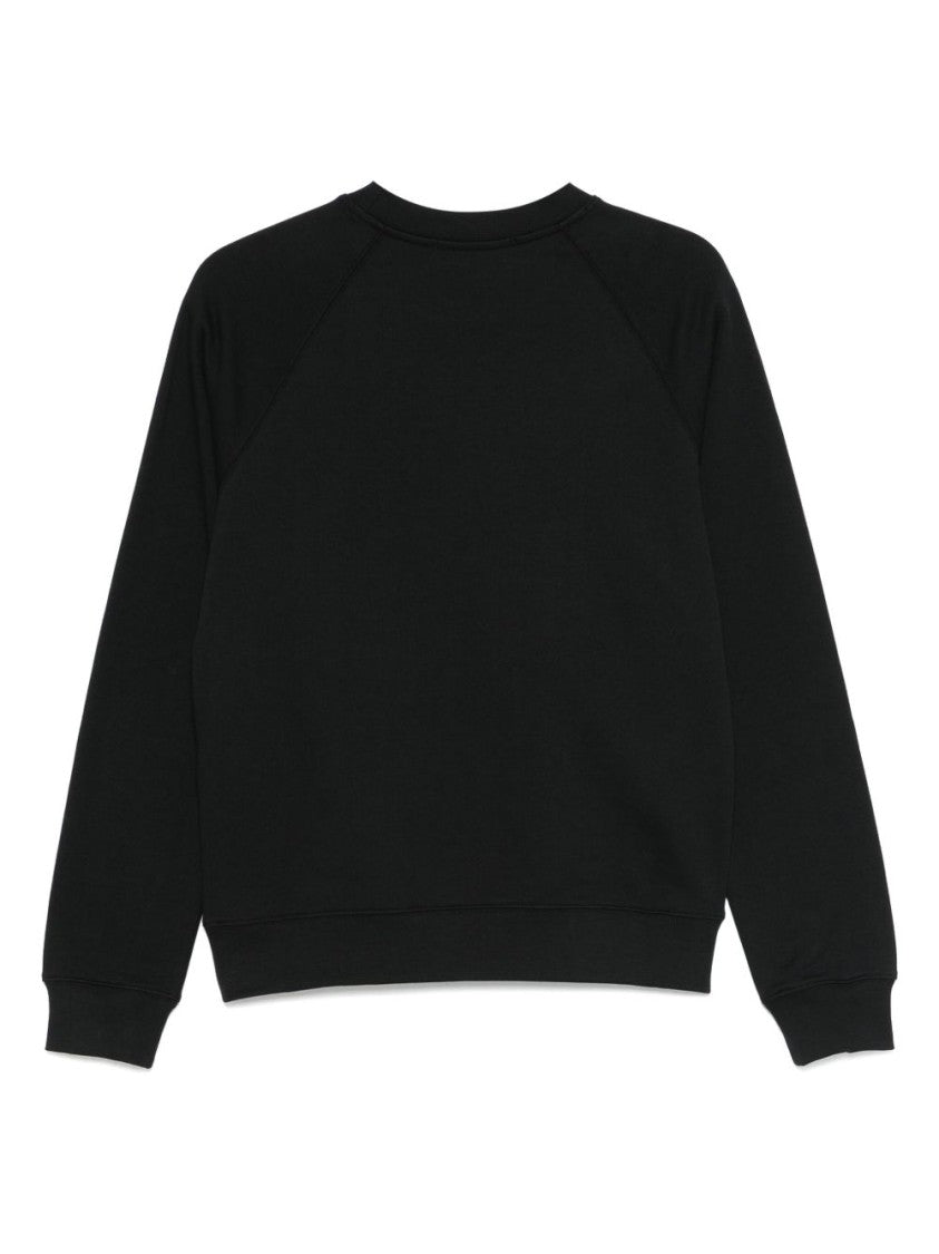 Msgm Relaxed Fit Black Sweatshirt With Logo Print