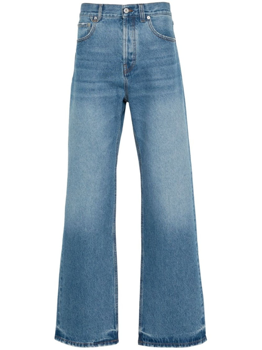 Jacquemus Indigo Organic Cotton Blend Straight Fit Jeans