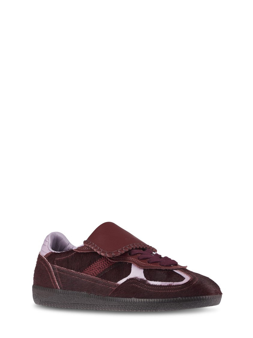 Alohas Soft Burgundy Leather Sneakers With Unique Closure