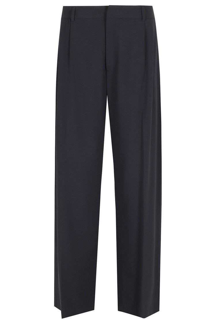 Thestroy Anthem Black Double-Darted Wide-Leg Trousers