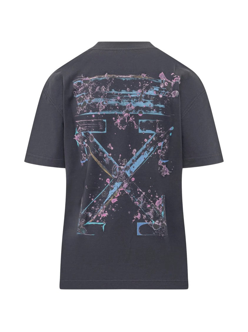 Off-White Driped Watercol Arrow Reg Cotton T-Shirt