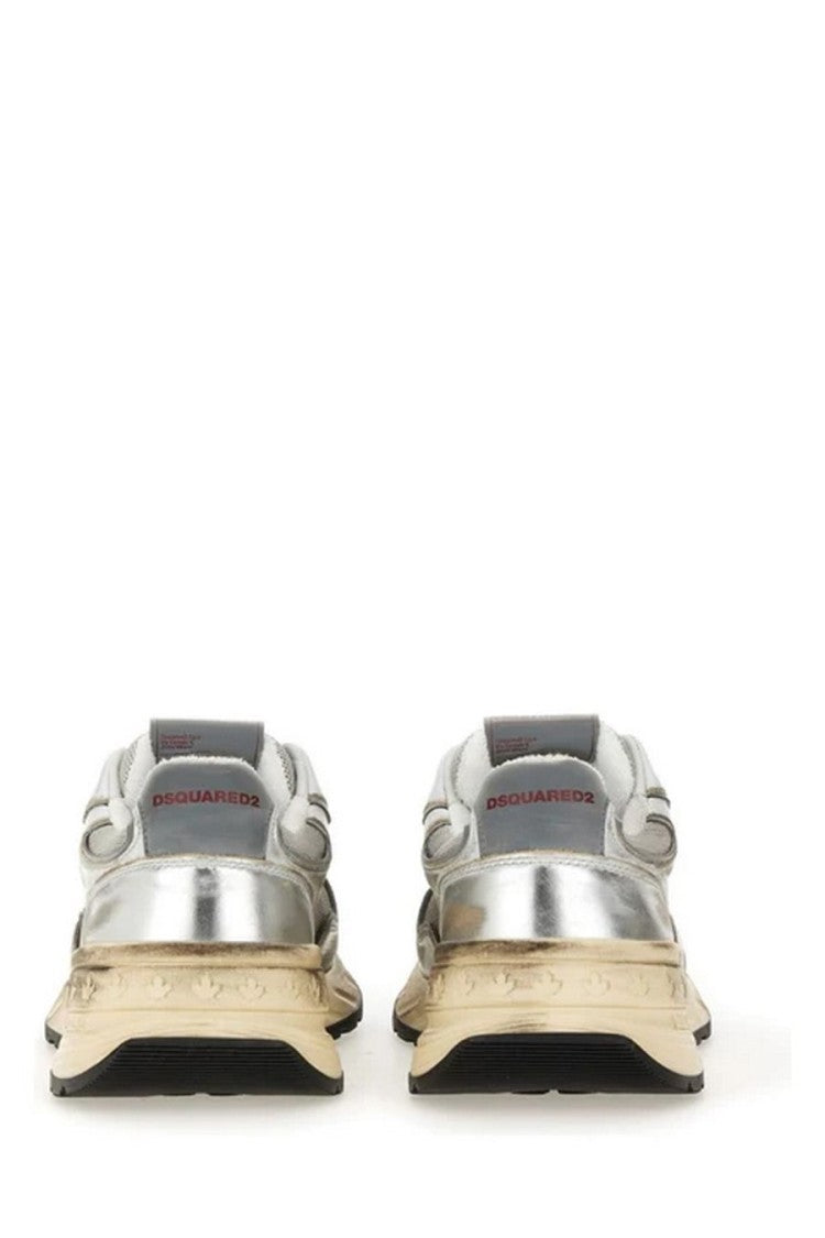 Dsquared2 White Bos Taurus Leather-Blend Sneakers