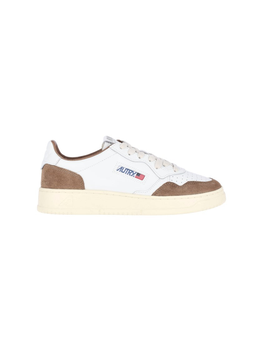 Autry Low-Top Sneakers With Brown Suede Overlays
