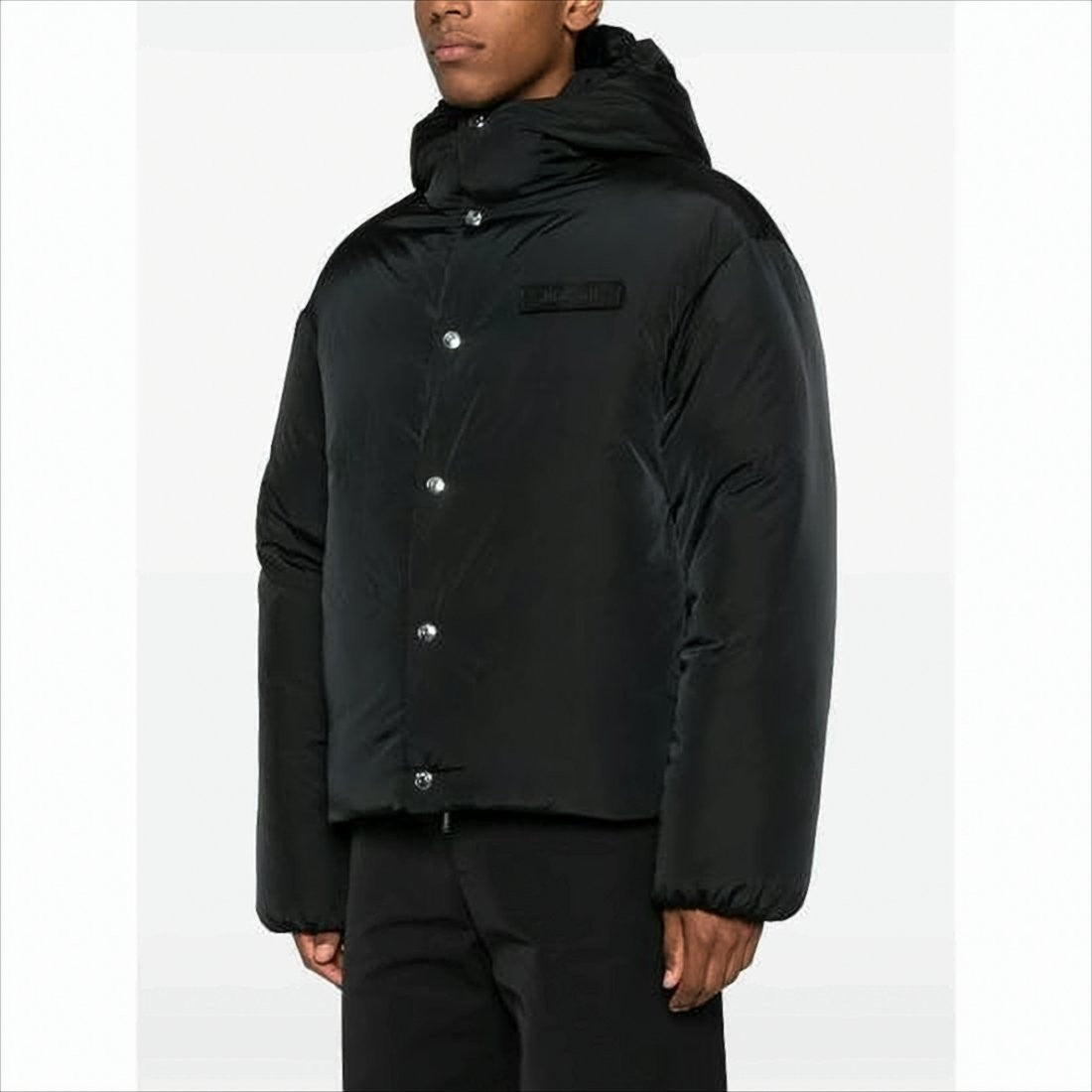Jacquemus Boxy Black Padded Jacket With High Collar