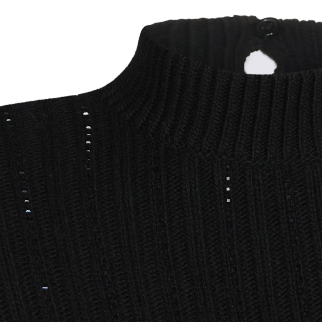 Twin-Set Ribbed-Knit Keyhole Fitted Mini Dress