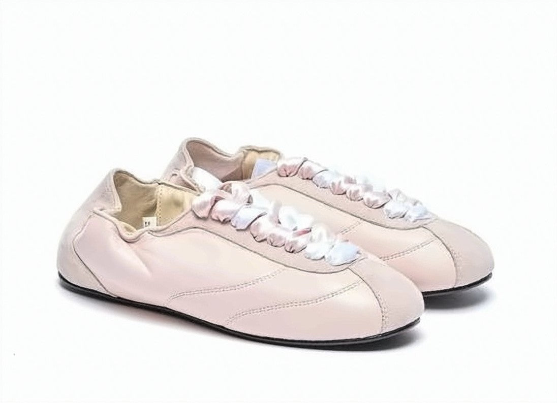 Repetto Lambskin Leather Sneakers With Ruched Satin Laces
