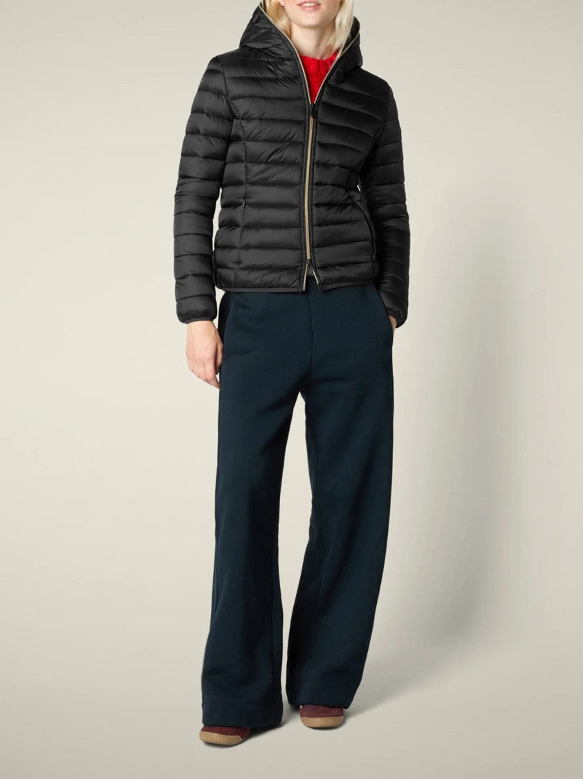 Save The Duck Black Alexa Lightweight Cropped Puffer Jacket