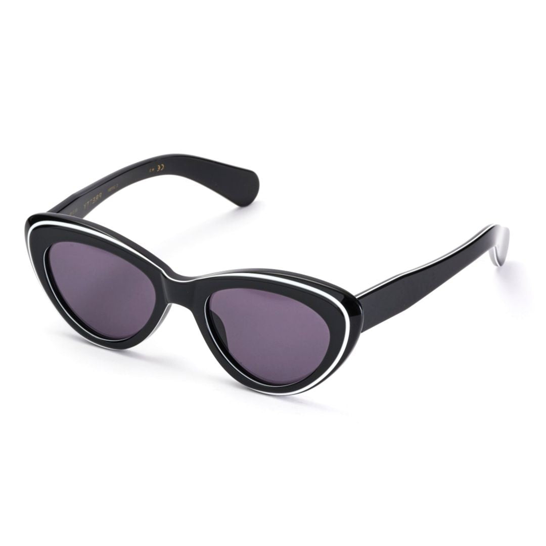 Kador Pretty Cat-Eye Sunglasses With Glossy Black Frame