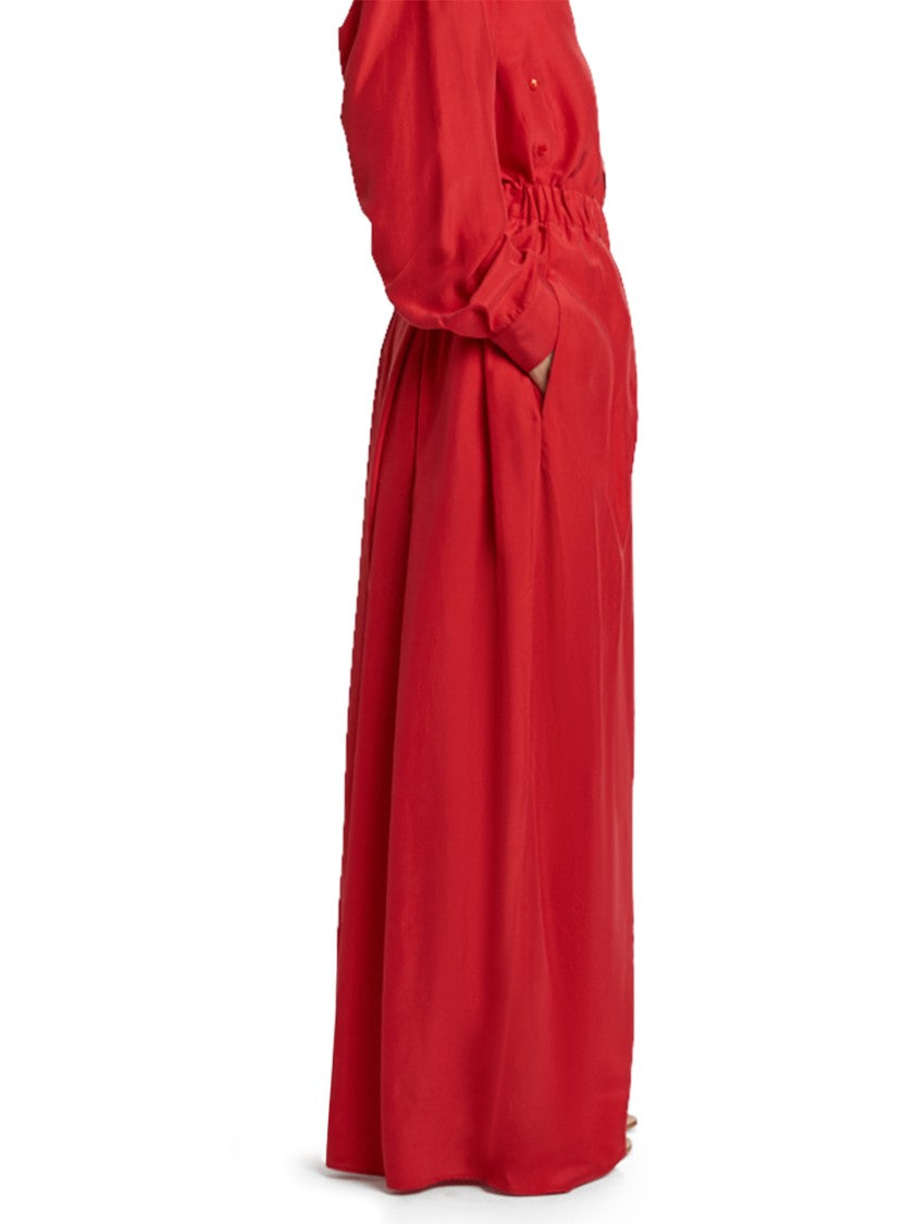 Phisique Du Role Irregular Pleats Maxi Skirt In Habotai Silk