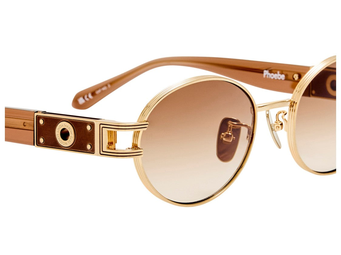 Linda Farrow Gold Lfl1657 Gradient Metal Round Sunglasses