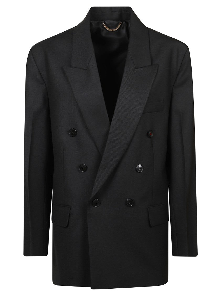Victoria Beckham Double-Breasted Tailored Jacket With Sharp Lapel