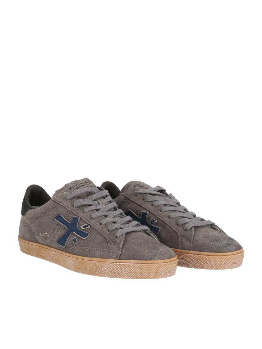 Premiata Taupe Steven Soft Suede Low-Top Sneakers