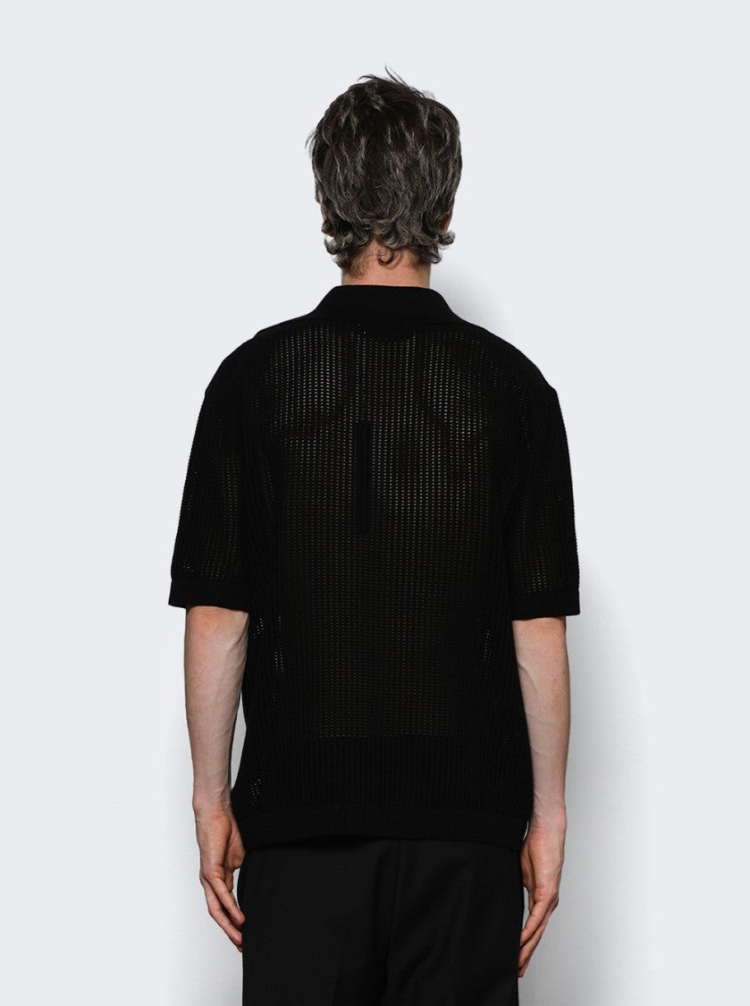 Amiri Mesh Polo Shirt Black