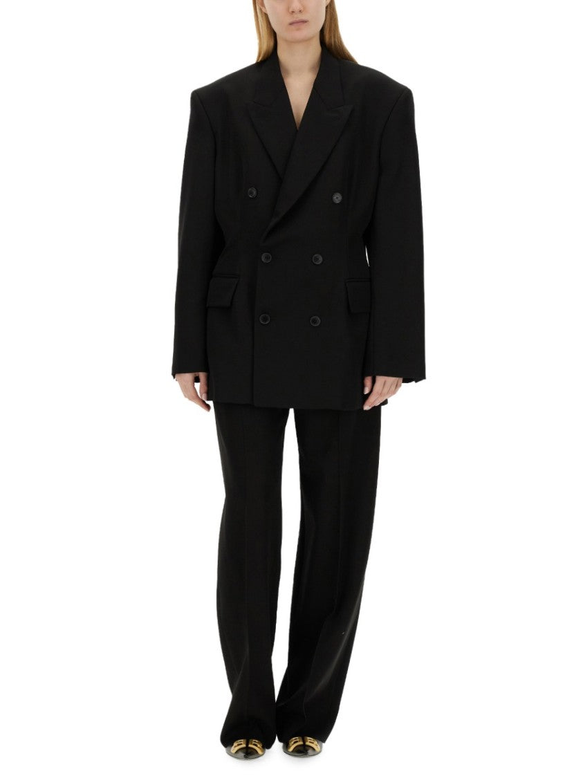 Balenciaga Oversized Wool Jacket With Cinched Waist