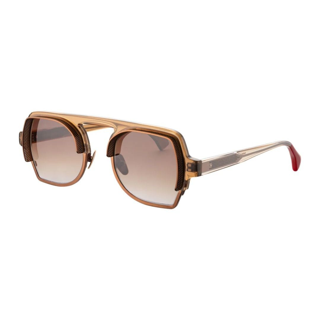 Vysen Brown Drip Dp-4 Geometric Acetate Sunglasses