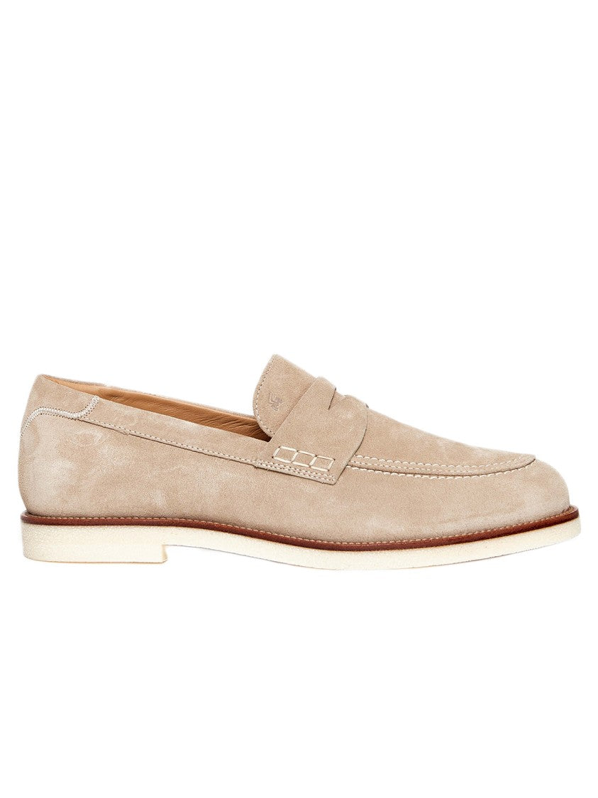 Hogan Beige Suede Moccasins