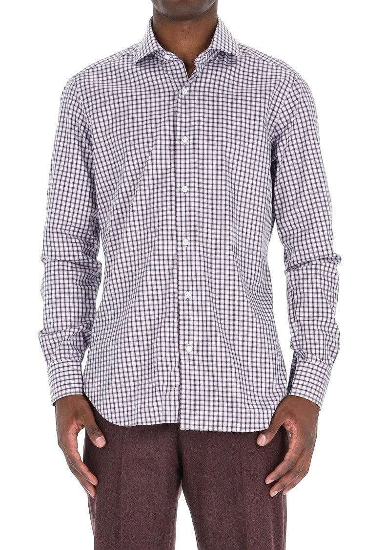 Barba Culto Line Micro Pattern Cotton Shirt