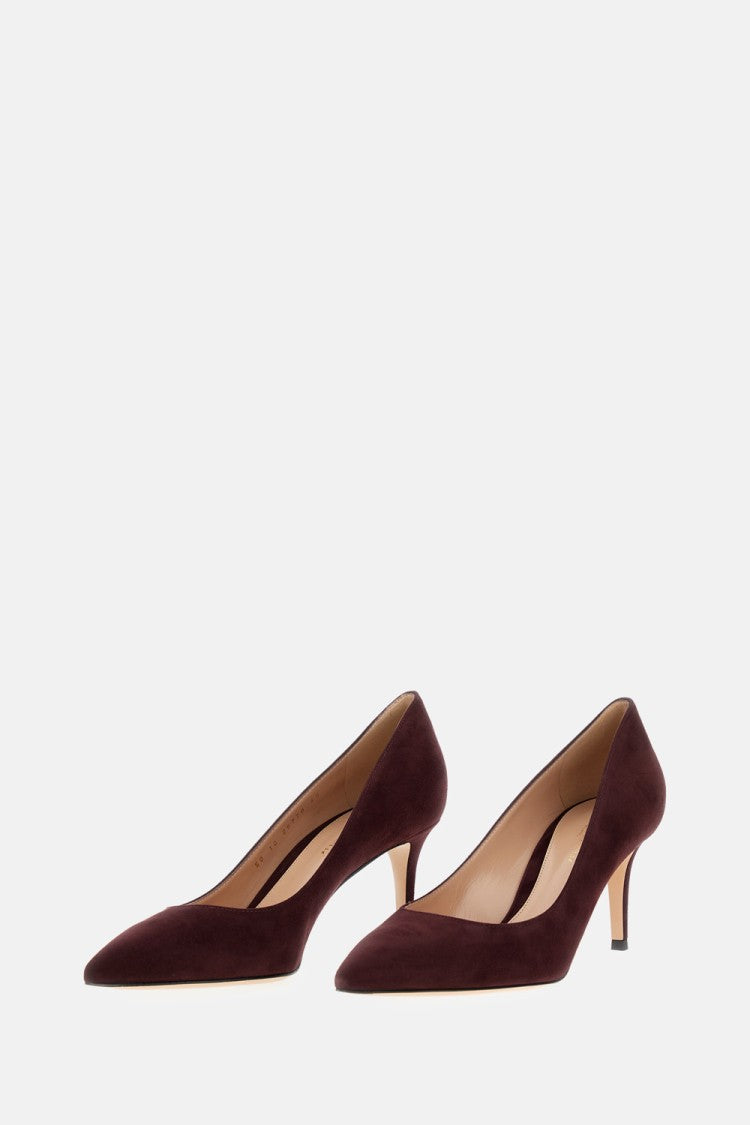 Gianvito Rossi Burgundy Suede Gianvito Rossi Pumps With 70 Mm Heel