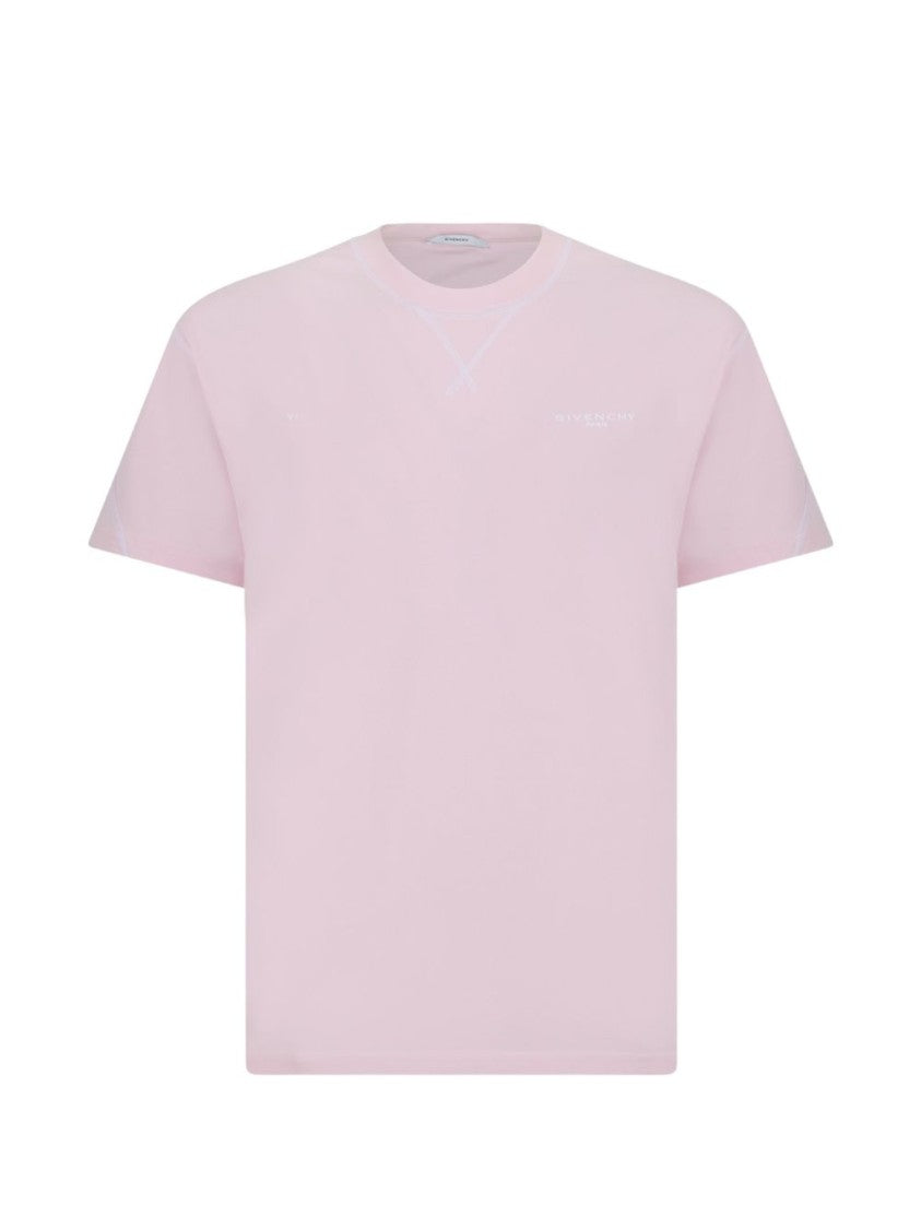 Givenchy Pastel Pink Crew Neck Short-Sleeve Cotton T-Shirt