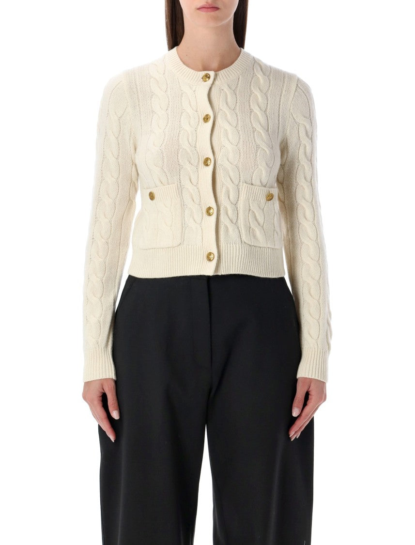 Polo Ralph Lauren Cable Knit Cardigan With Brass Button Accents