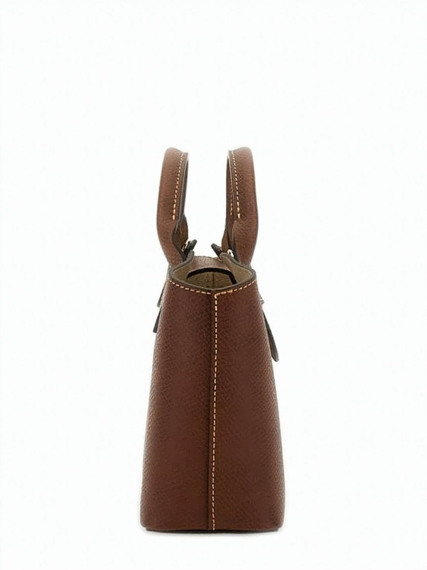 Longchamp Textured Cowhide Leather Small Top Handle Bag