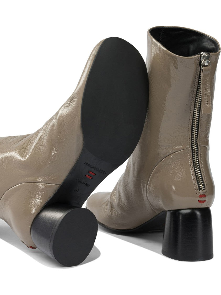Halmanera Leather Zippered Ankle Boots