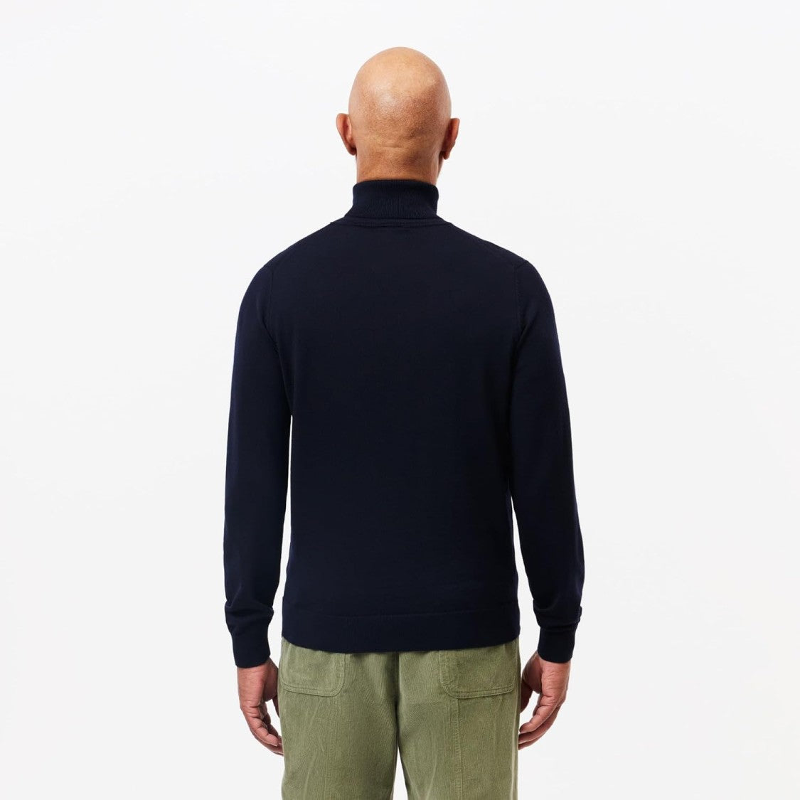 Lacoste High-Neck Sweater In 100% Pure Wool With Minimalist Design