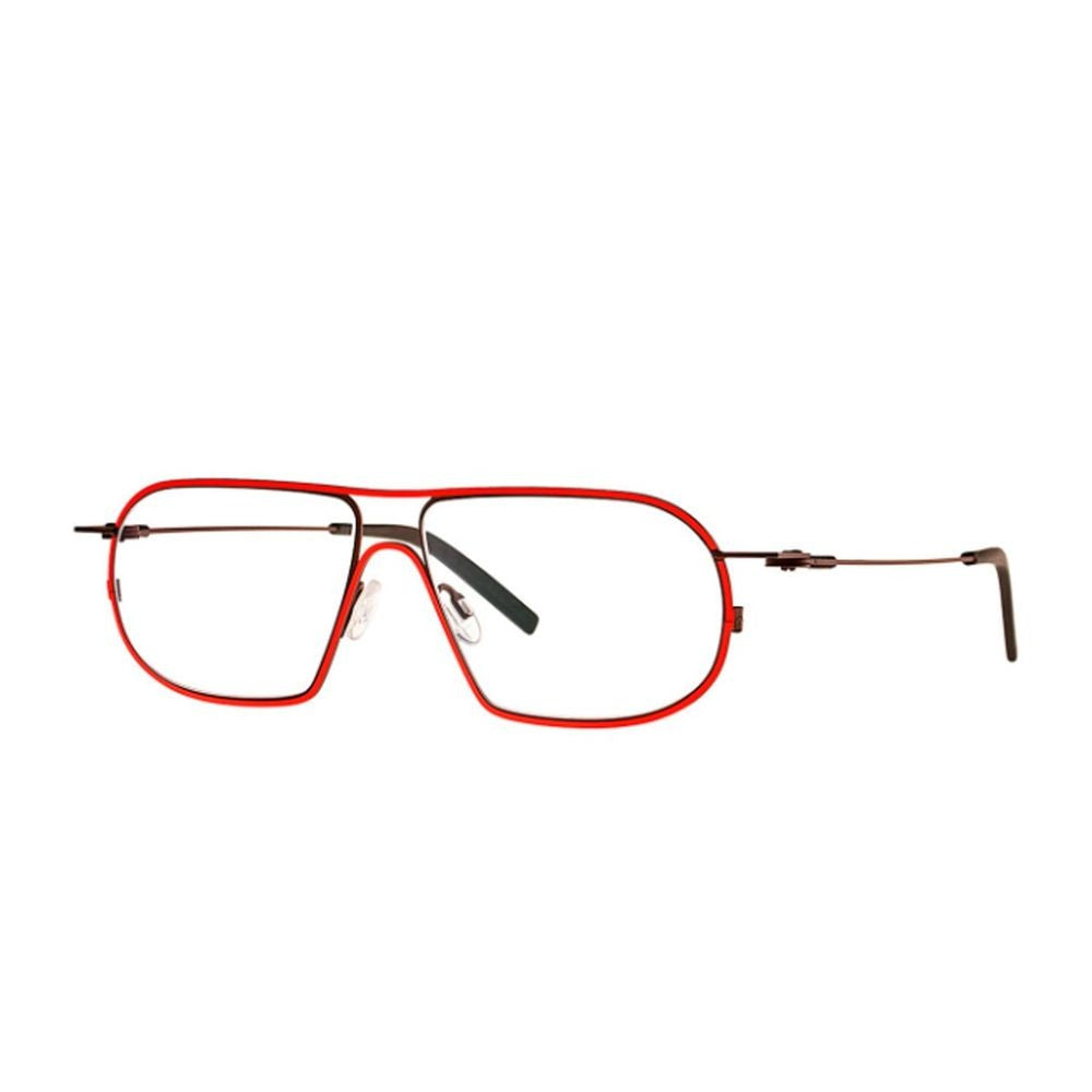 Theo Eyewear Isogon Pilot Sunglasses With Bold Red Front