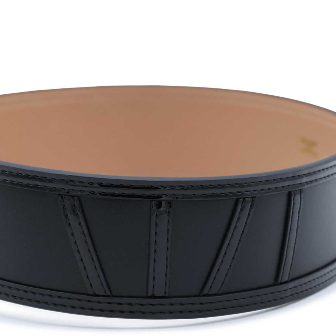 Elisabetta Franchi Wide Black Belt With Gold-Accented Square Buckle