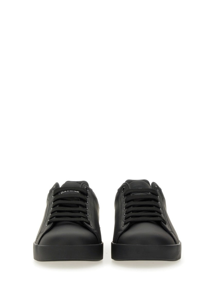 Dolce & Gabbana Portofino Low-Top Embossed Leather Sneakers