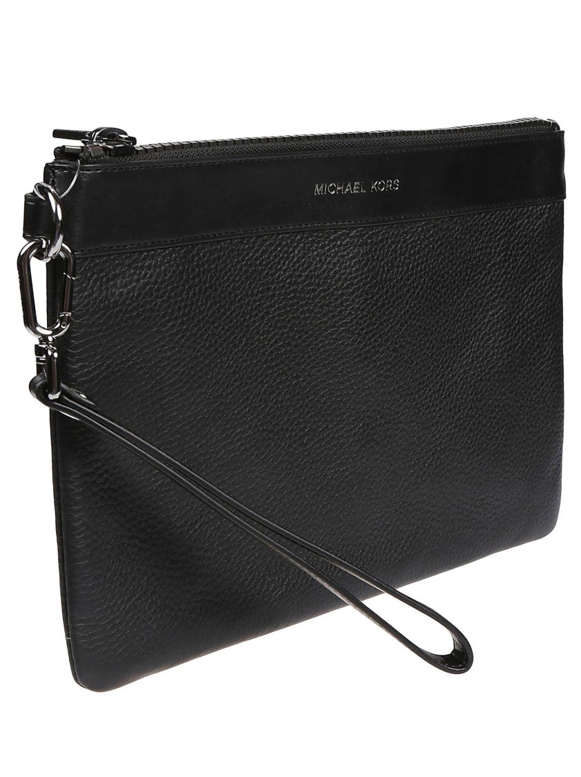 Michael Kors Textured Cow Leather Detachable Wrist Strap Travel Clutch