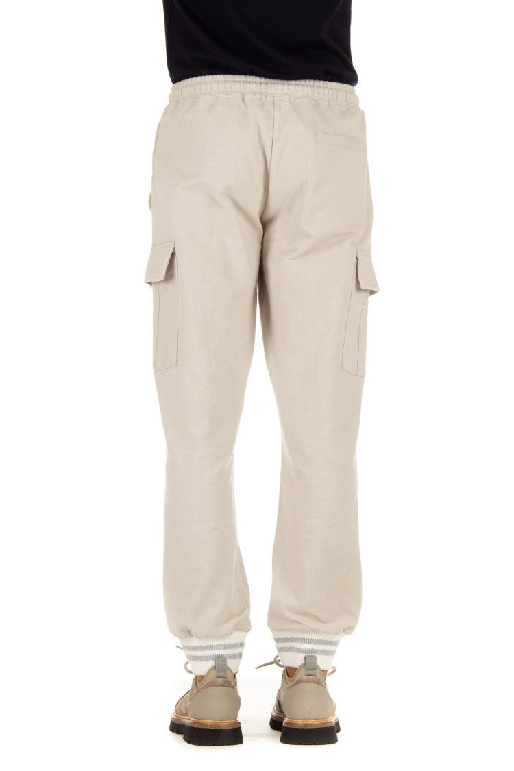 Eleventy Cargo-Style Sweatpants With Cashmere Accents And Adjustable Fit