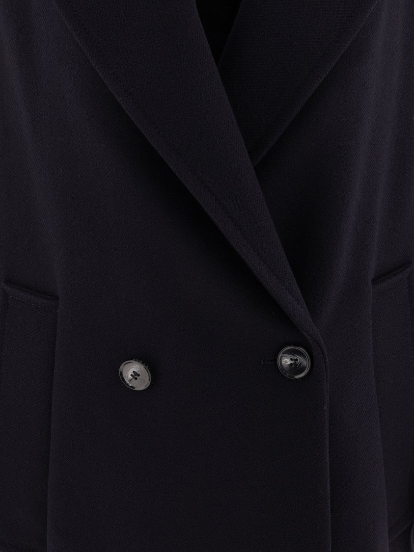 Ivy & Oak Blue Double-Breasted Jacket With Tailored Fit