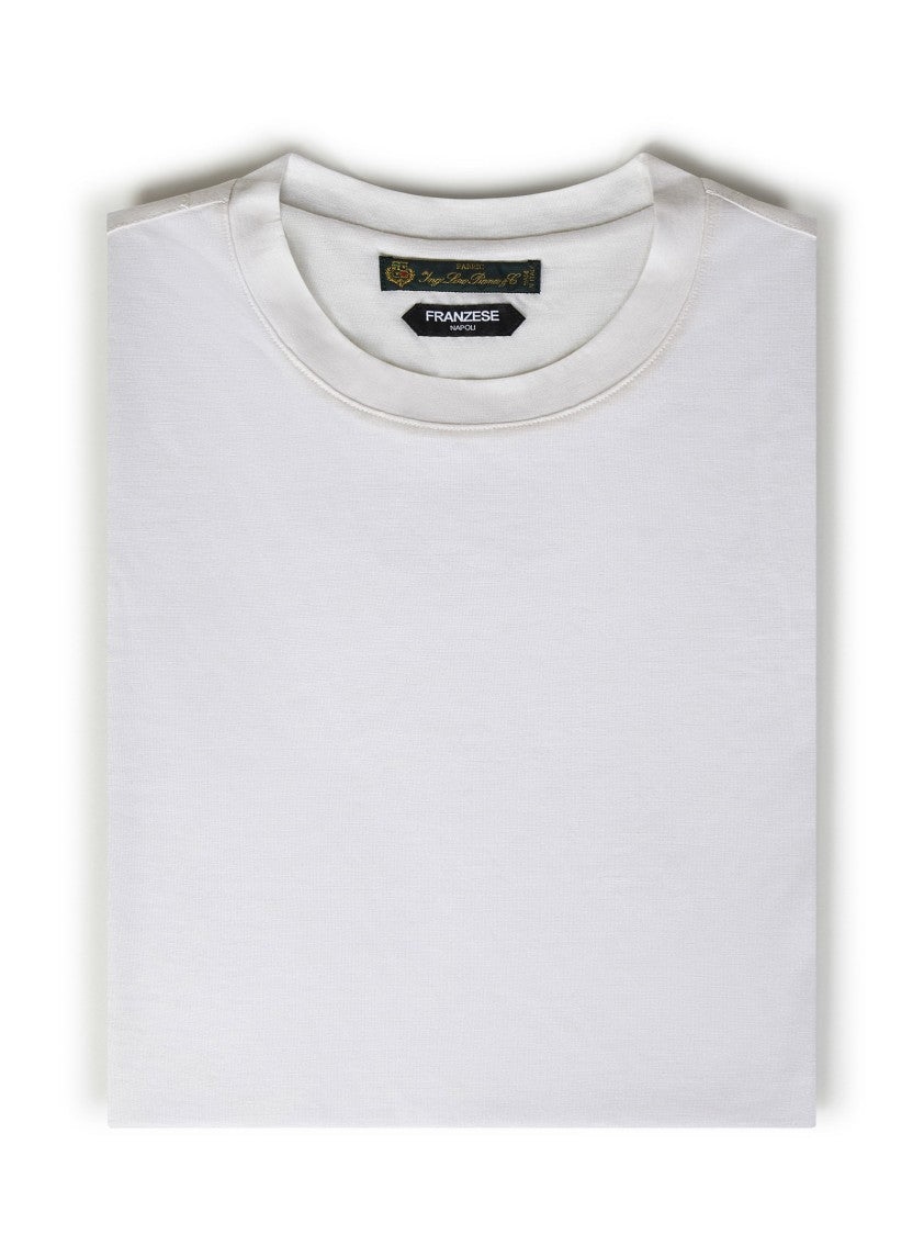 Franzese Collection White Cashmere Crewneck T-Shirt