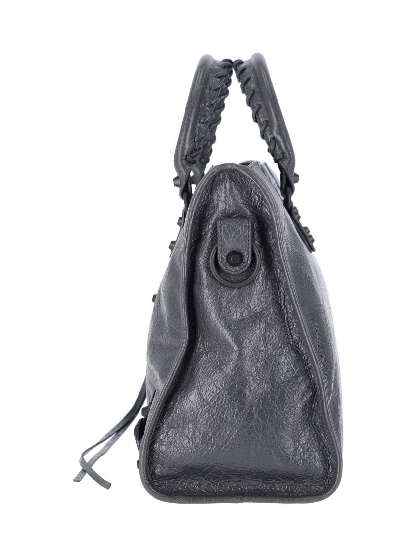 Balenciaga Medium Le City Grey Lambskin Shoulder Bag