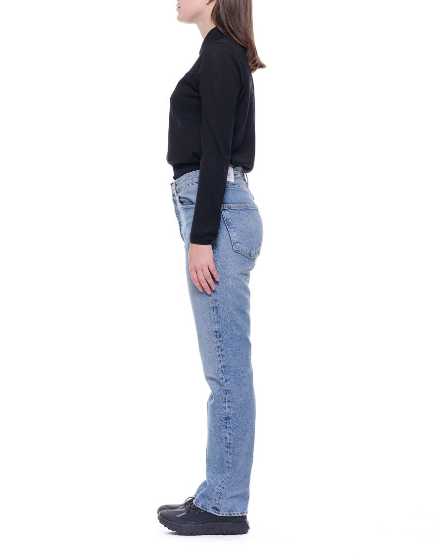 Agolde High-Rise Straight-Leg Denim Jeans With Classic Five-Pocket Design