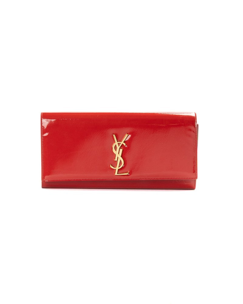Saint Laurent Red Kate Medium Patent Leather Clutch