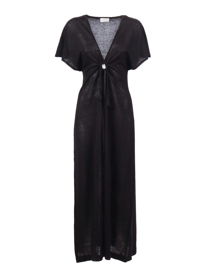 P.A.R.O.S.H. Deep V Neck Draped Midi Dress