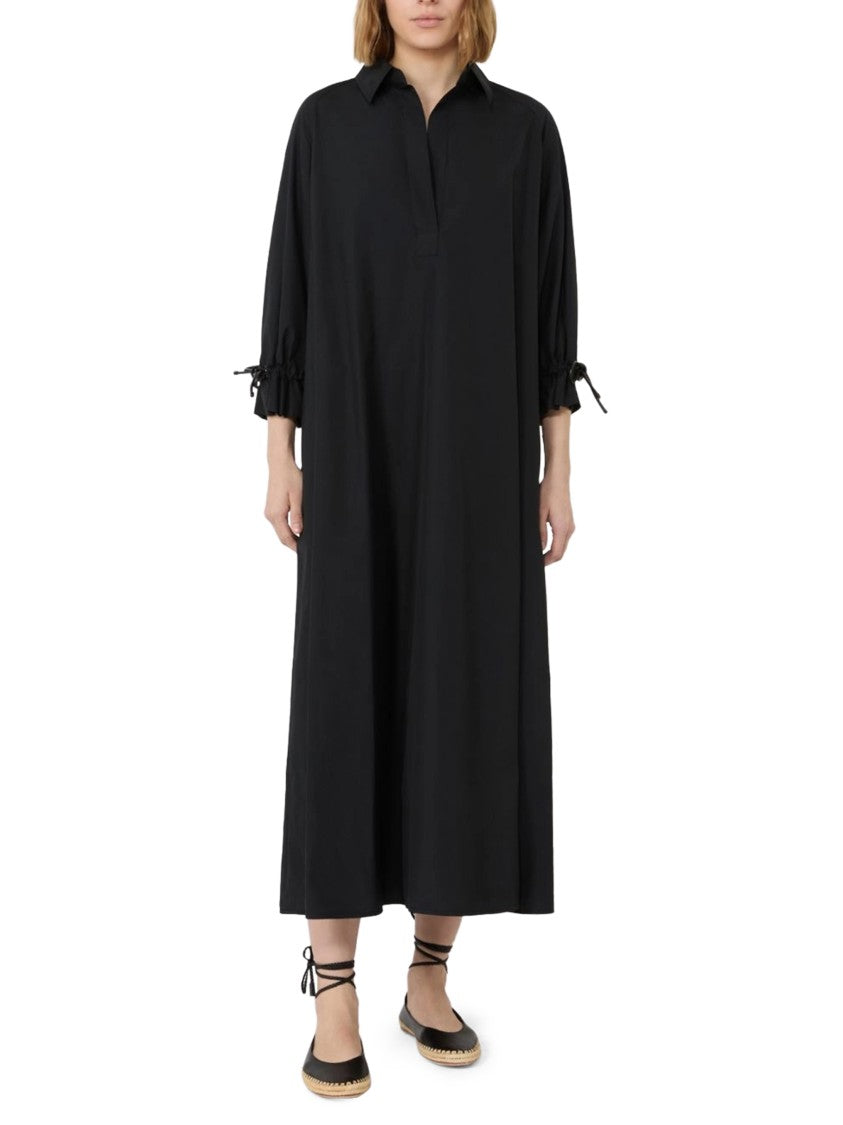 Max Mara Midi Black Dress With Classic Collar
