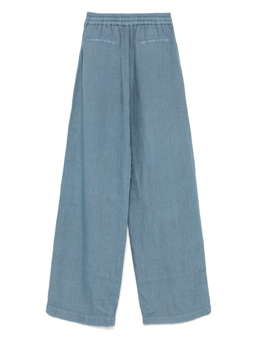 Fay Relaxed Fit Cerulean Blue Jeans With Drawstring Waist