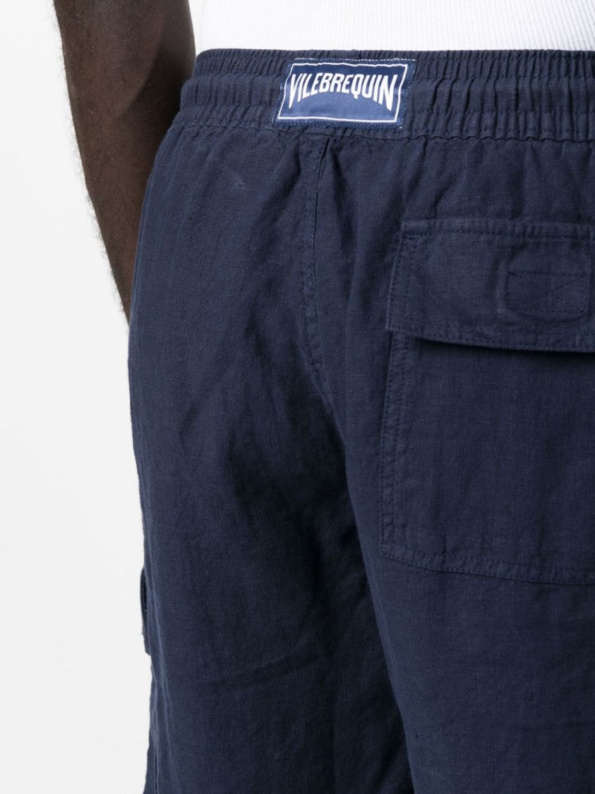 Vilebrequin Overdyed Linen Bermuda Shorts With Cargo Pockets